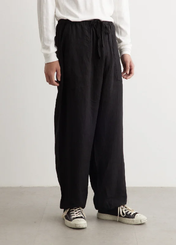 Linen Double Cloth Drawstring Pants