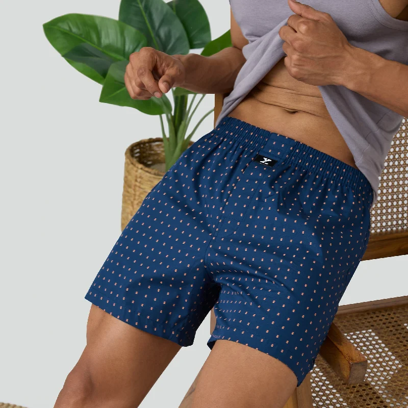 Astor Lounge Inner Boxers Blocks Blue