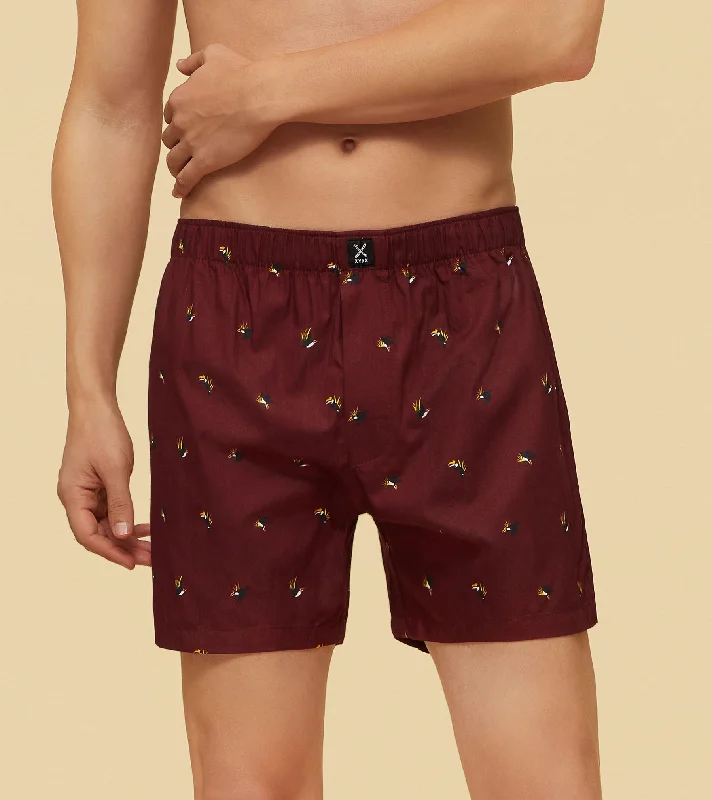 Savanna Cotton Boxers Hornbill Maroon