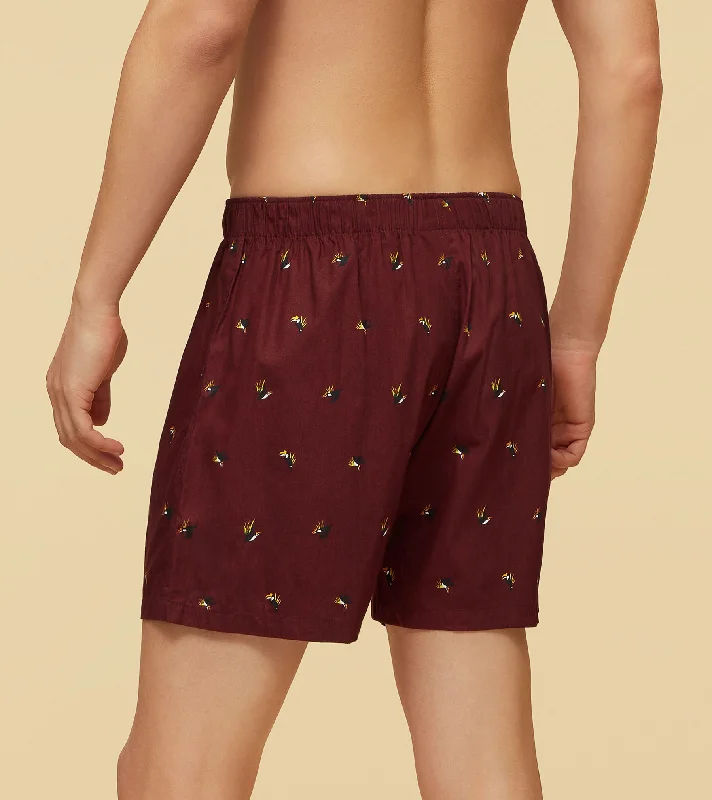 Savanna Cotton Boxers Hornbill Maroon