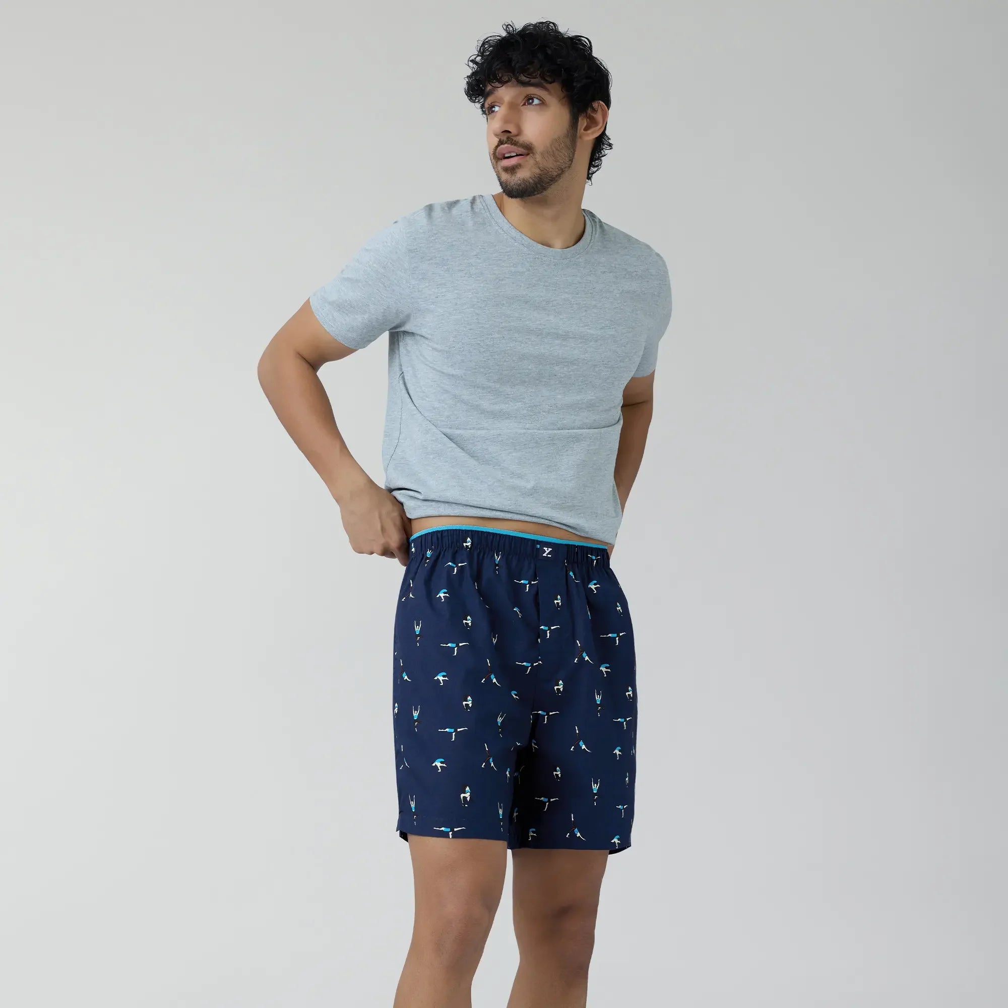 Renew Combed Cotton Boxer Shorts Midnight Blue