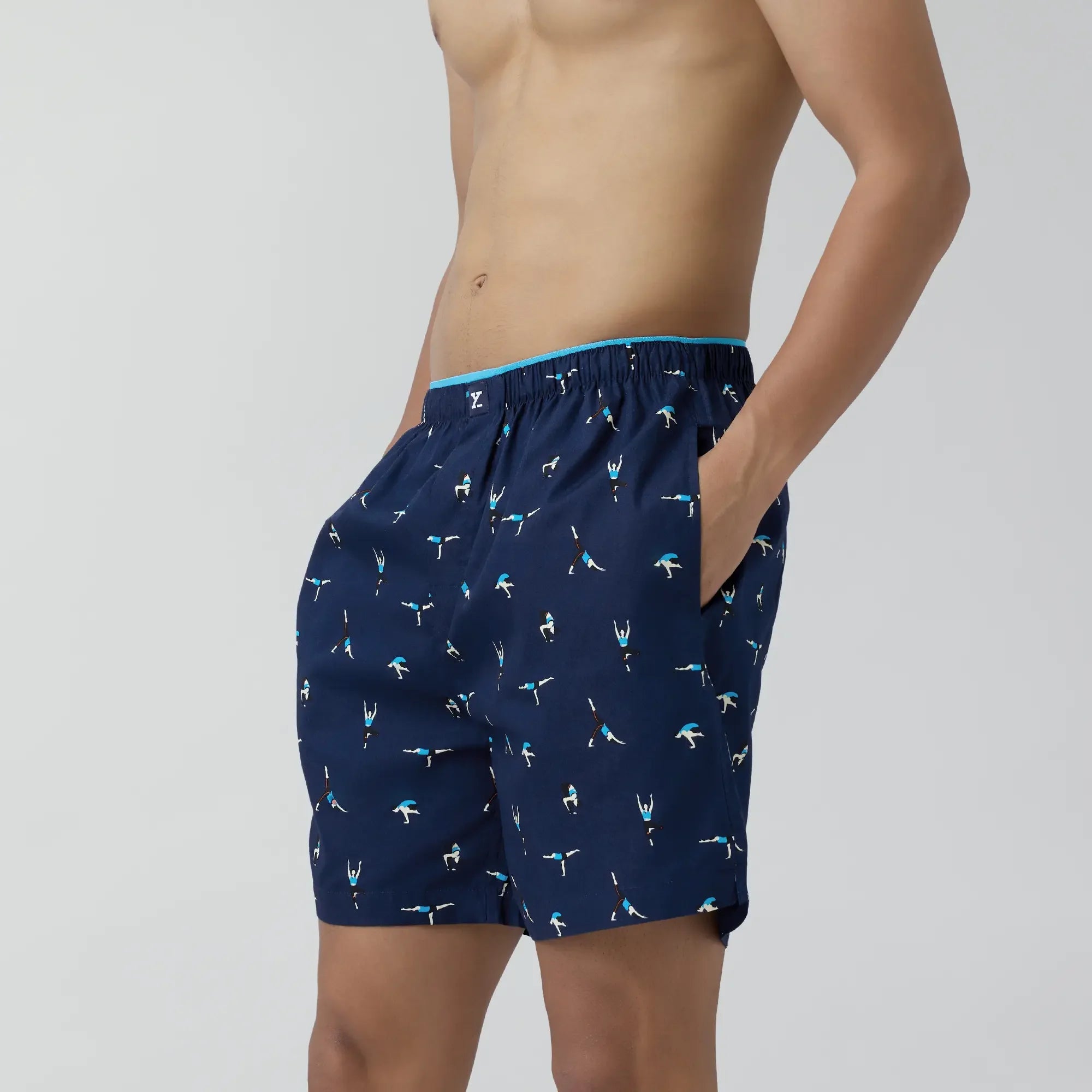 Renew Combed Cotton Boxer Shorts Midnight Blue