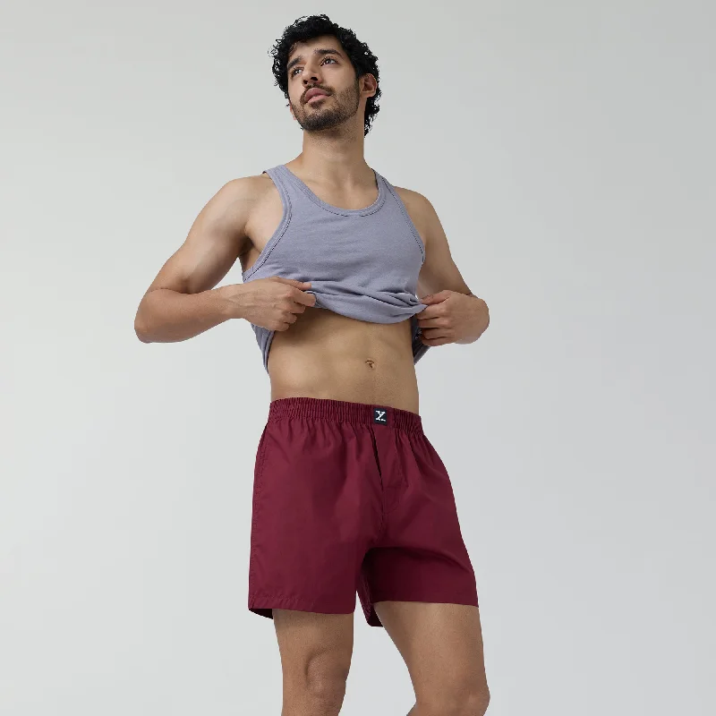 Pace Cotton Boxer Bold Burgundy