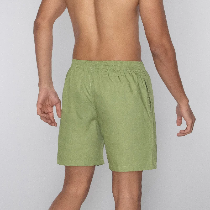 Pace Cotton Boxer Shorts Olive Green