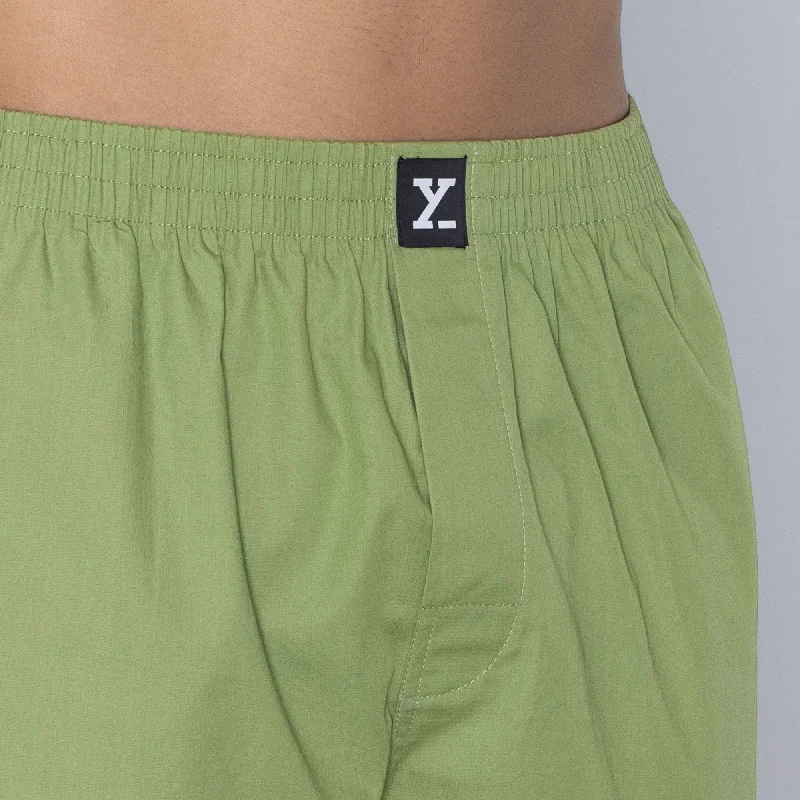 Pace Cotton Boxer Shorts Olive Green