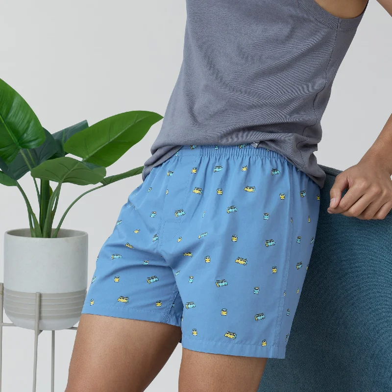 Splash Cotton Boxers - Bus Blue