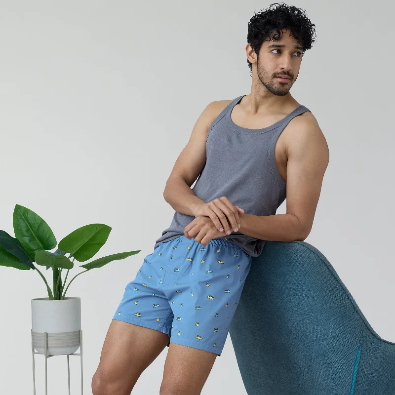 Splash Cotton Boxers - Bus Blue