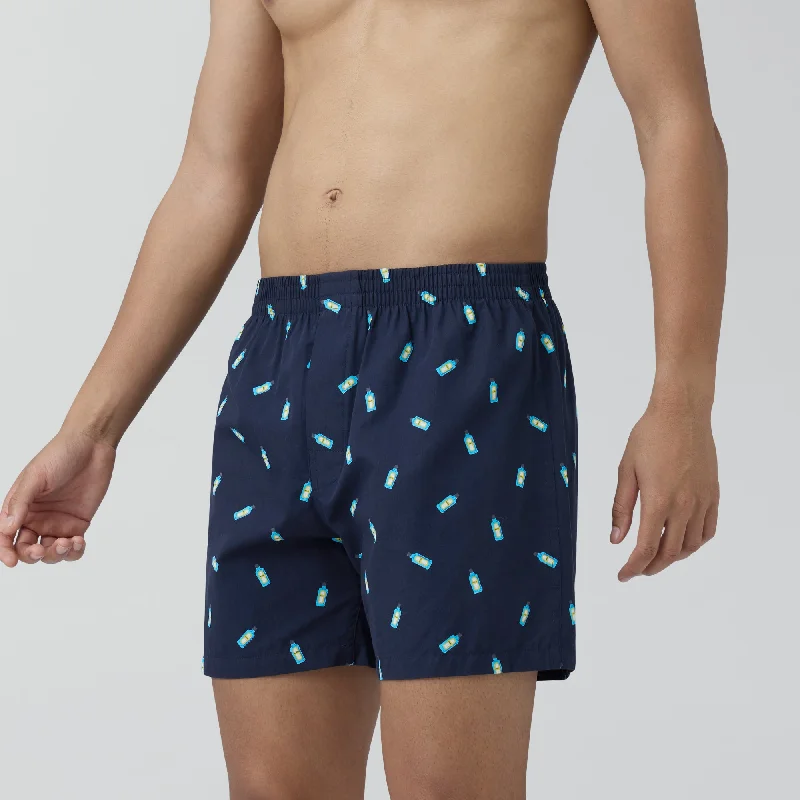 Splash Cotton Boxers - Gin Blue