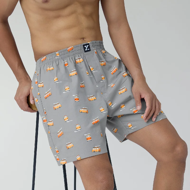 Surf Super Combed Cotton Boxer Shorts Bus Grey