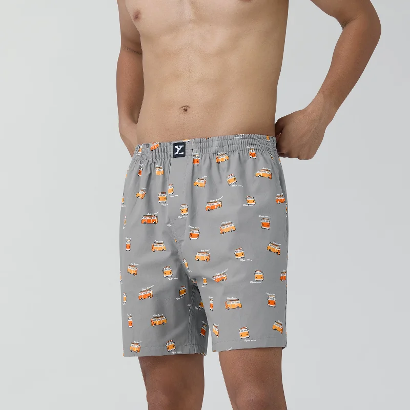 Surf Super Combed Cotton Boxer Shorts Bus Grey