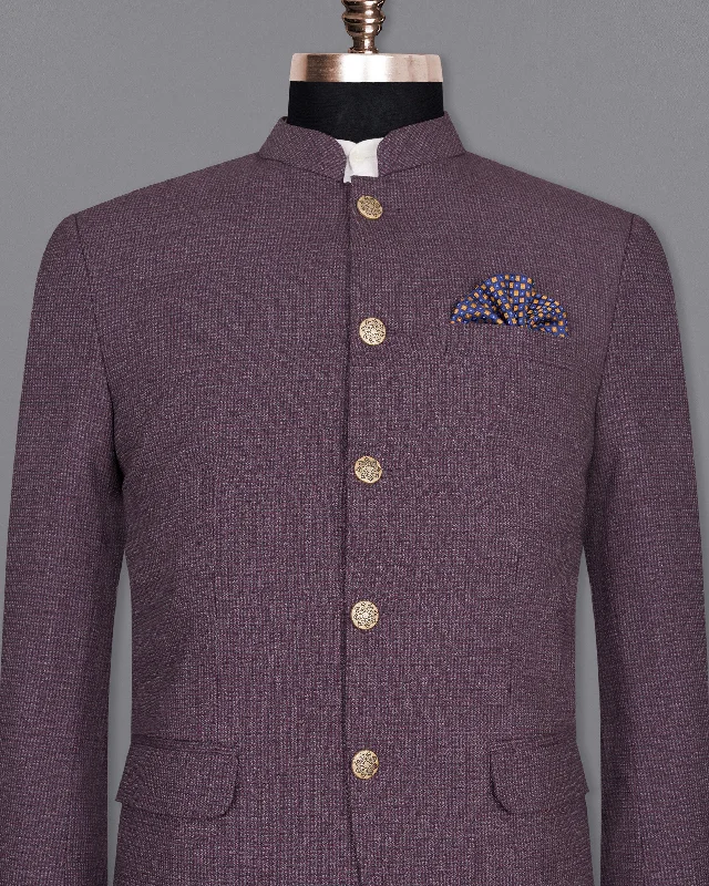 Burgandy with Grey Bandhgala Woolrich Blazer