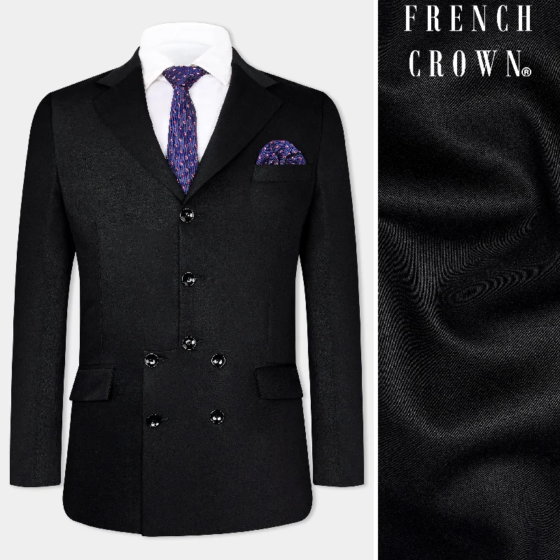 Jade Black Wool Rich Designer Blazer