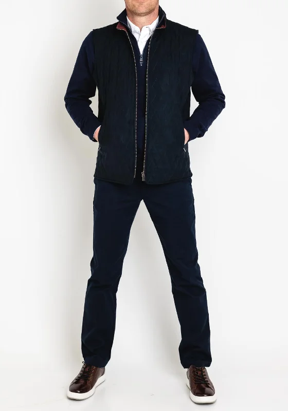 Magee 1866 Patrick Diamond Quilted Gilet, Navy