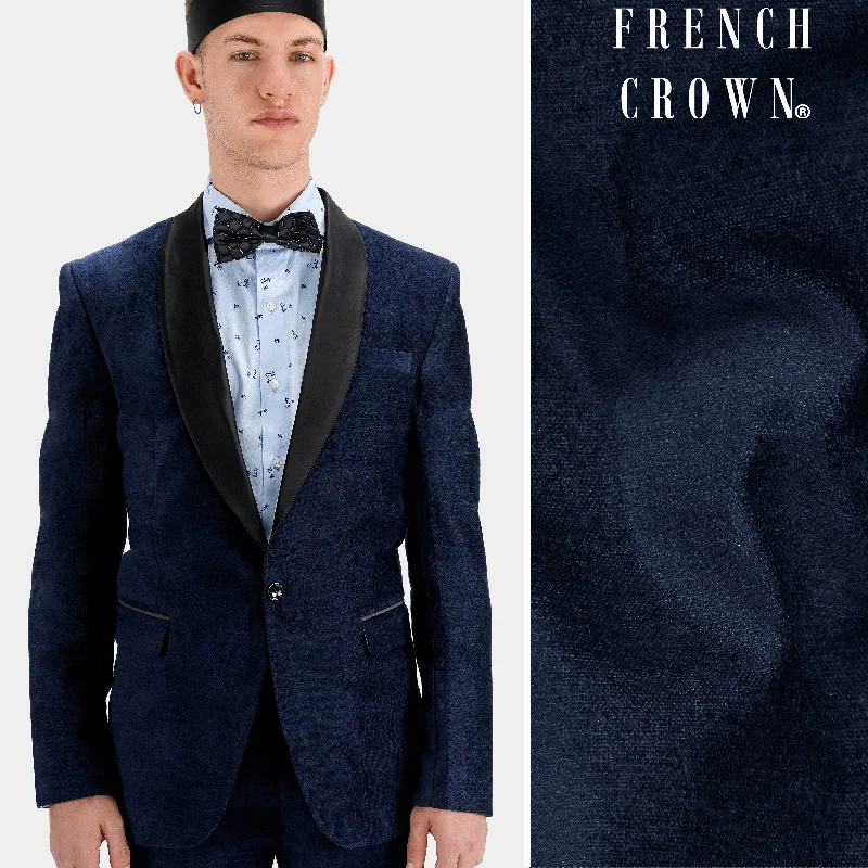 Mirage Blue Single Breasted Tuxedo Blazer