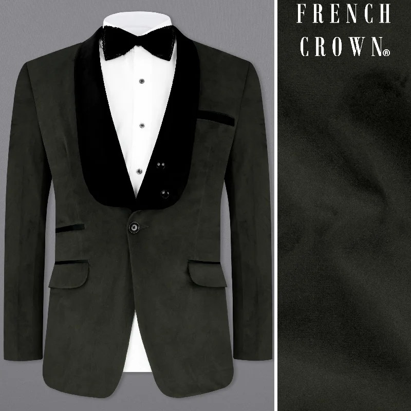 Zeus Green Velvet Designer Tuxedo Blazer