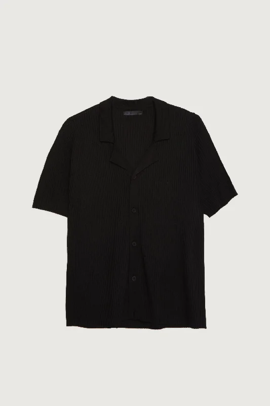 RIBBED BUTTON UP SHIRT