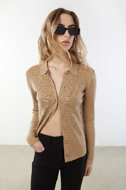 COLLARED CARDIGAN