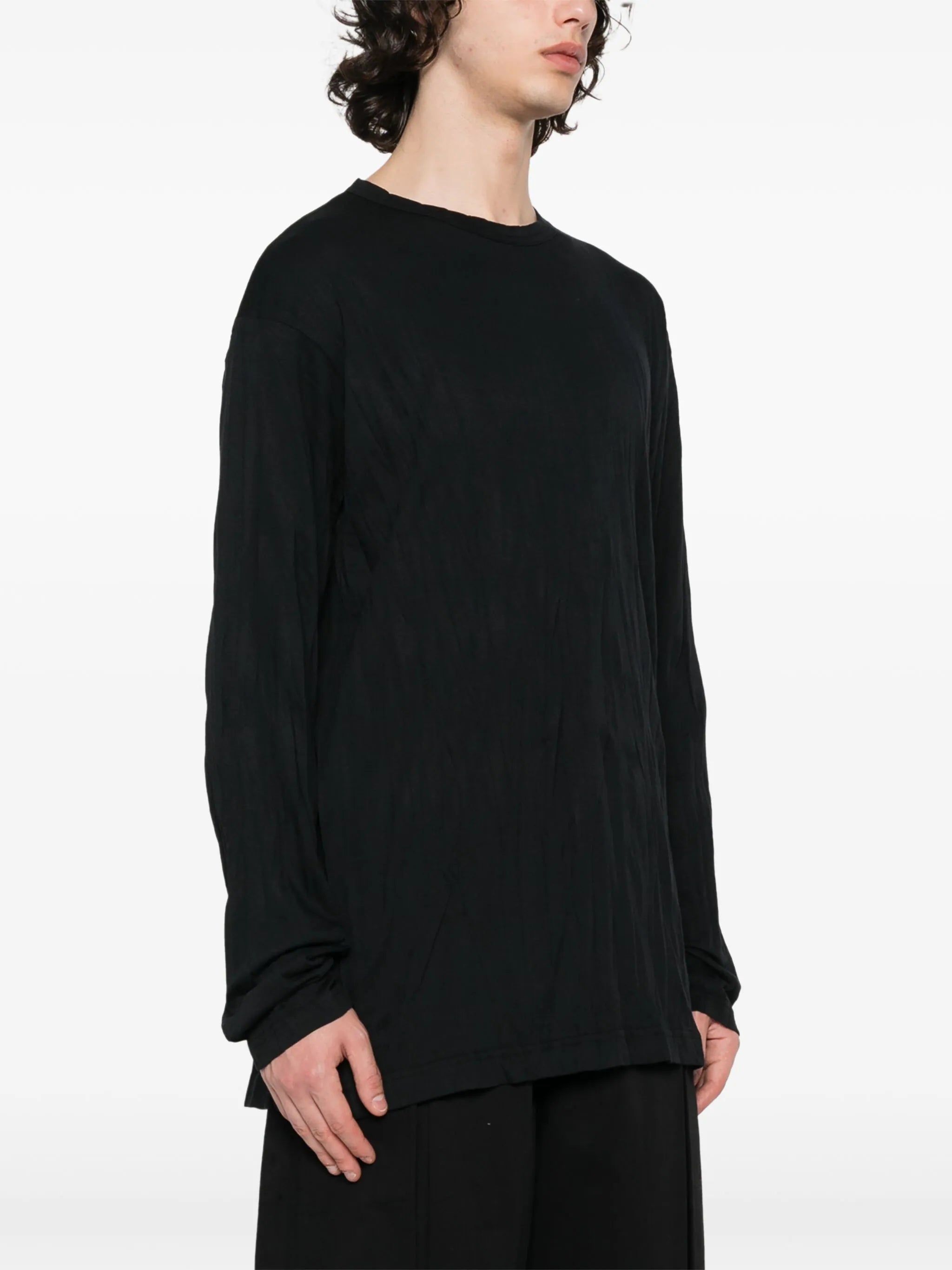 Creased Long-Sleeved T-Shirt