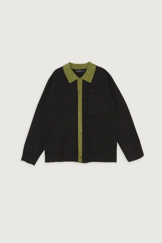 FRONT POCKET COLLARED CARDIGAN