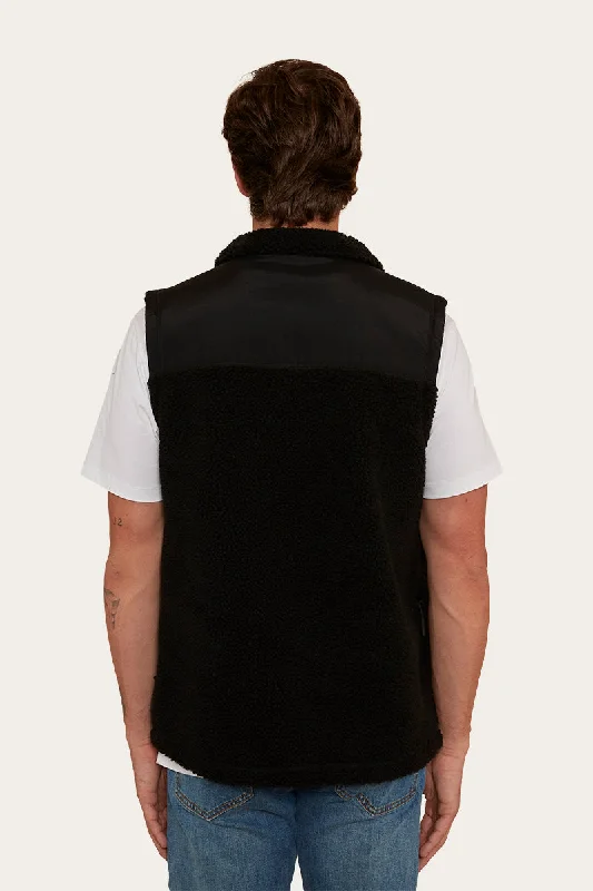 Hume Mens Zip Thru Vest - Black