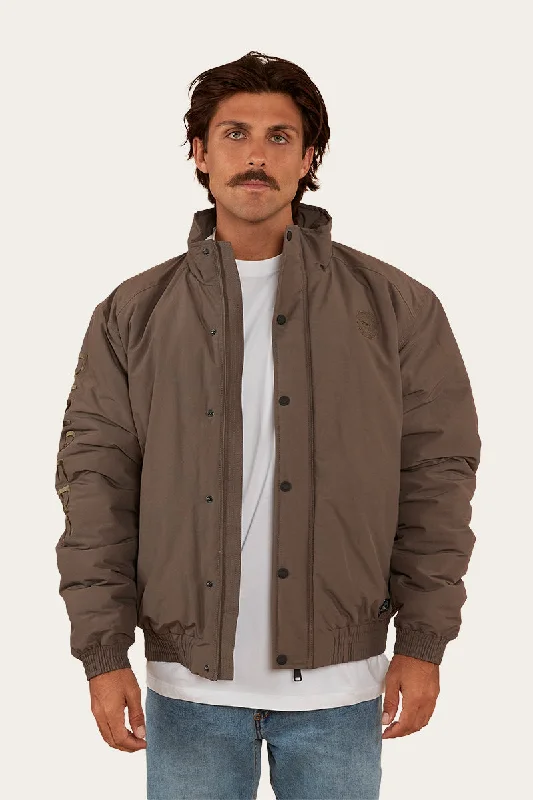 Kidman Mens Jacket - Brown/Military Green