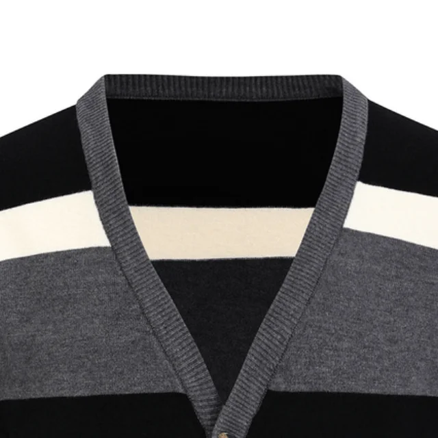 Men's Punk Stripes Double Color Cardigan