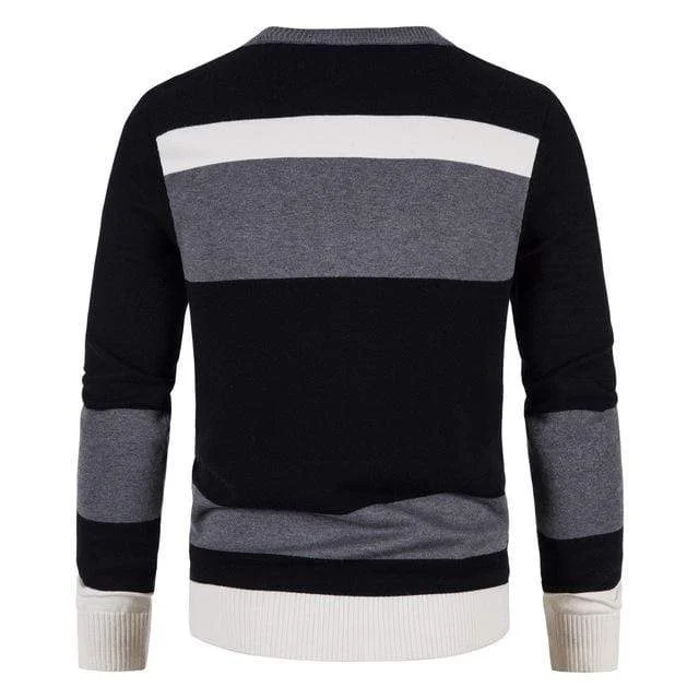 Men's Street Fashion Plunging Stripe Cardigan