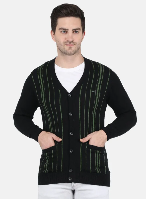 Men Black Printed Cardigan