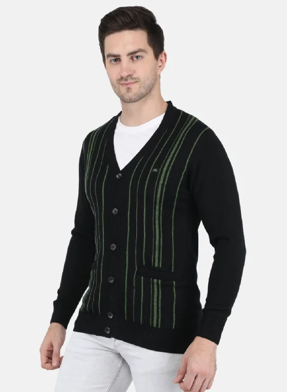 Men Black Printed Cardigan