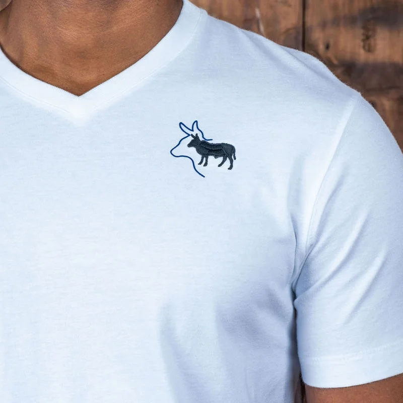 Nguni Shadow V-Neck Tee Pelican