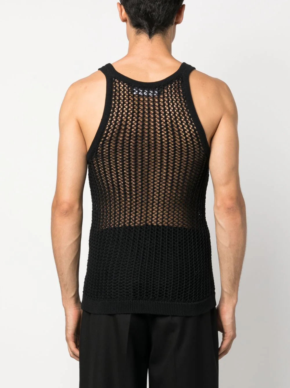 Open-Knit U-Neck Tank Top