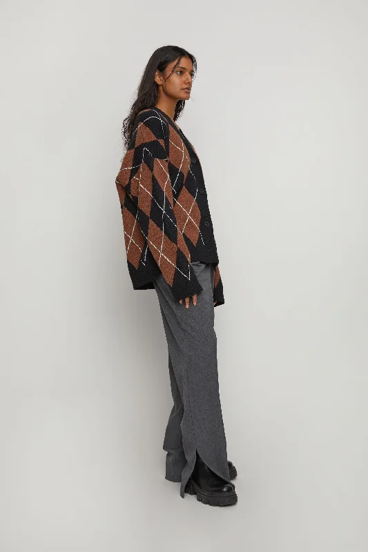 OVERSIZED ARGYLE CARDIGAN