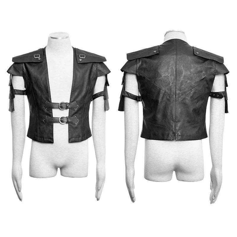 Men's Retro Multilayer Faux Leather Vest