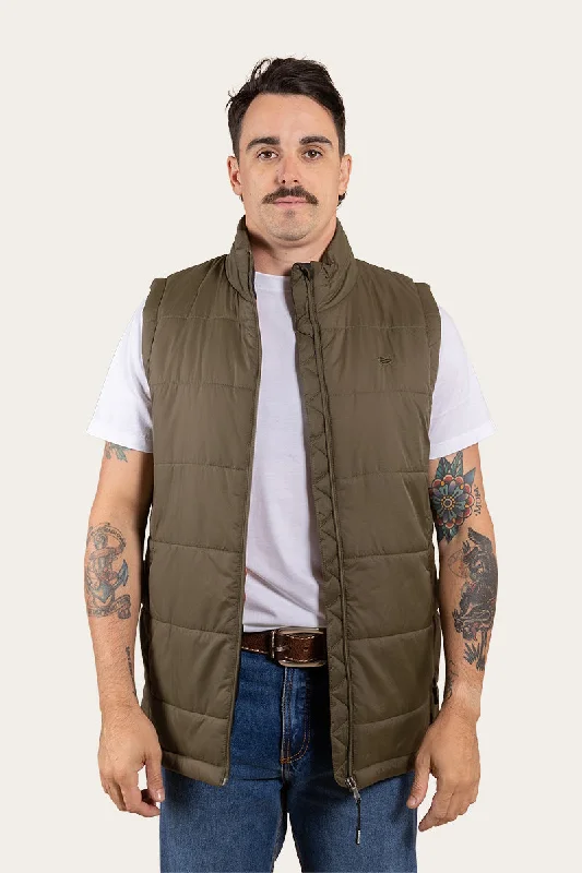 Trooper Mens Puffer Vest - Military Green