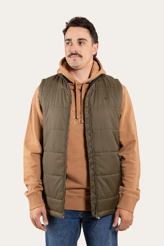 Trooper Mens Puffer Vest - Military Green