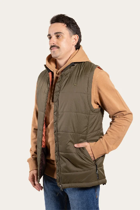 Trooper Mens Puffer Vest - Military Green