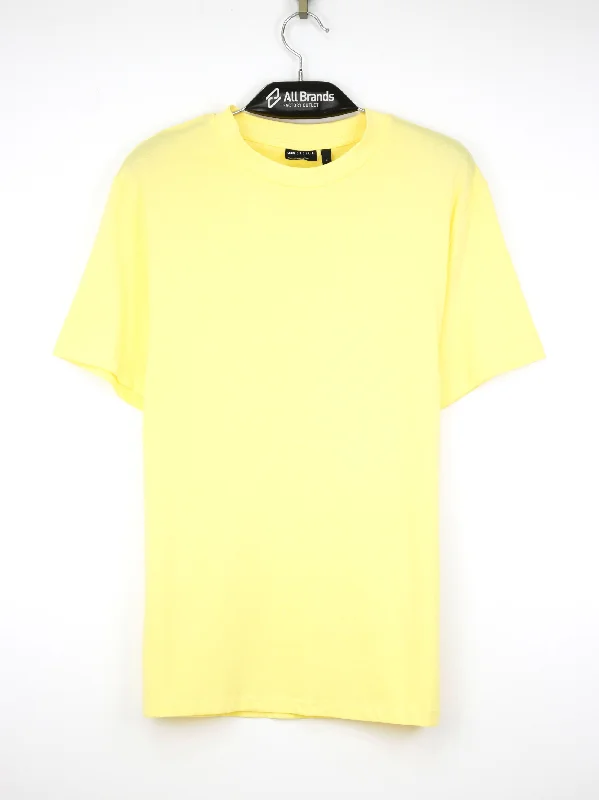 Men's Plain Solid T-Shirt,Yellow