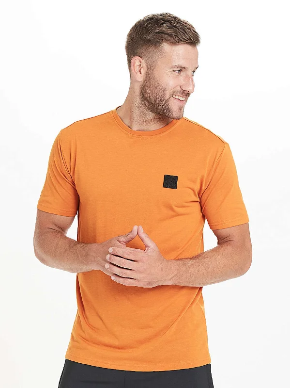 Men's Brand Logo Embroidered T-Shirt,Orange