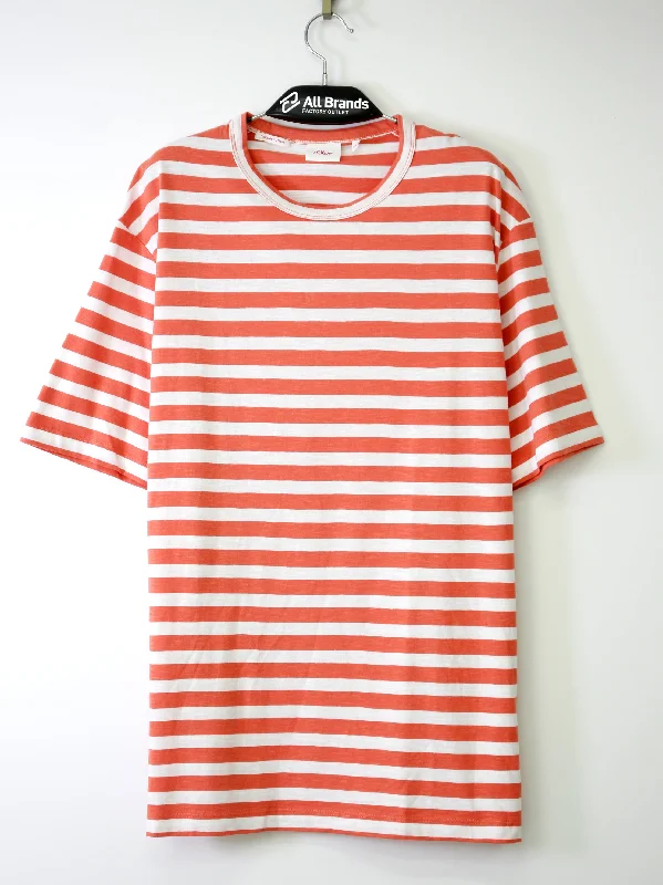 Men's Striped T-Shirt,Orange