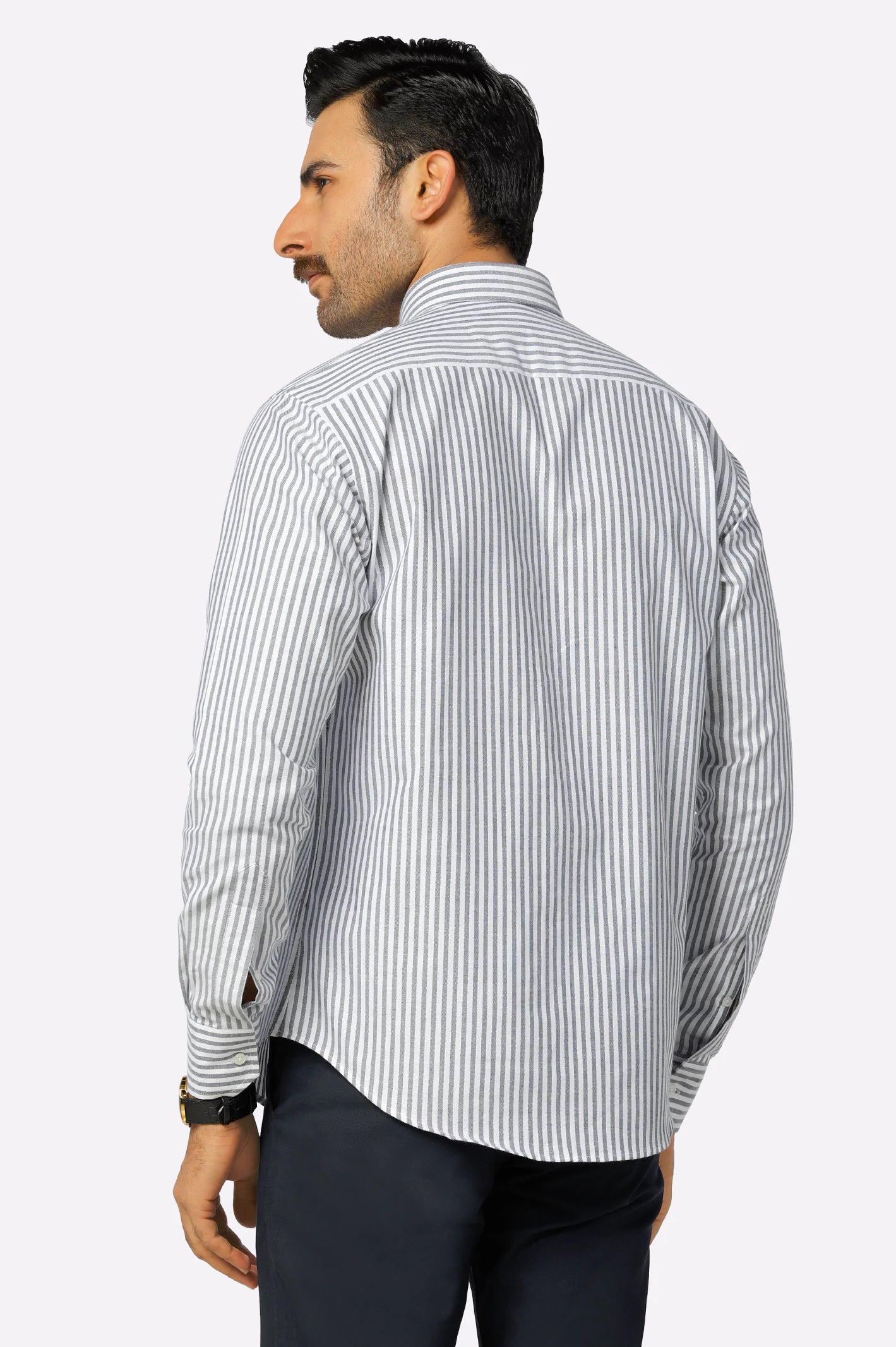 Navy Blue Bengal Stripe Casual Shirt