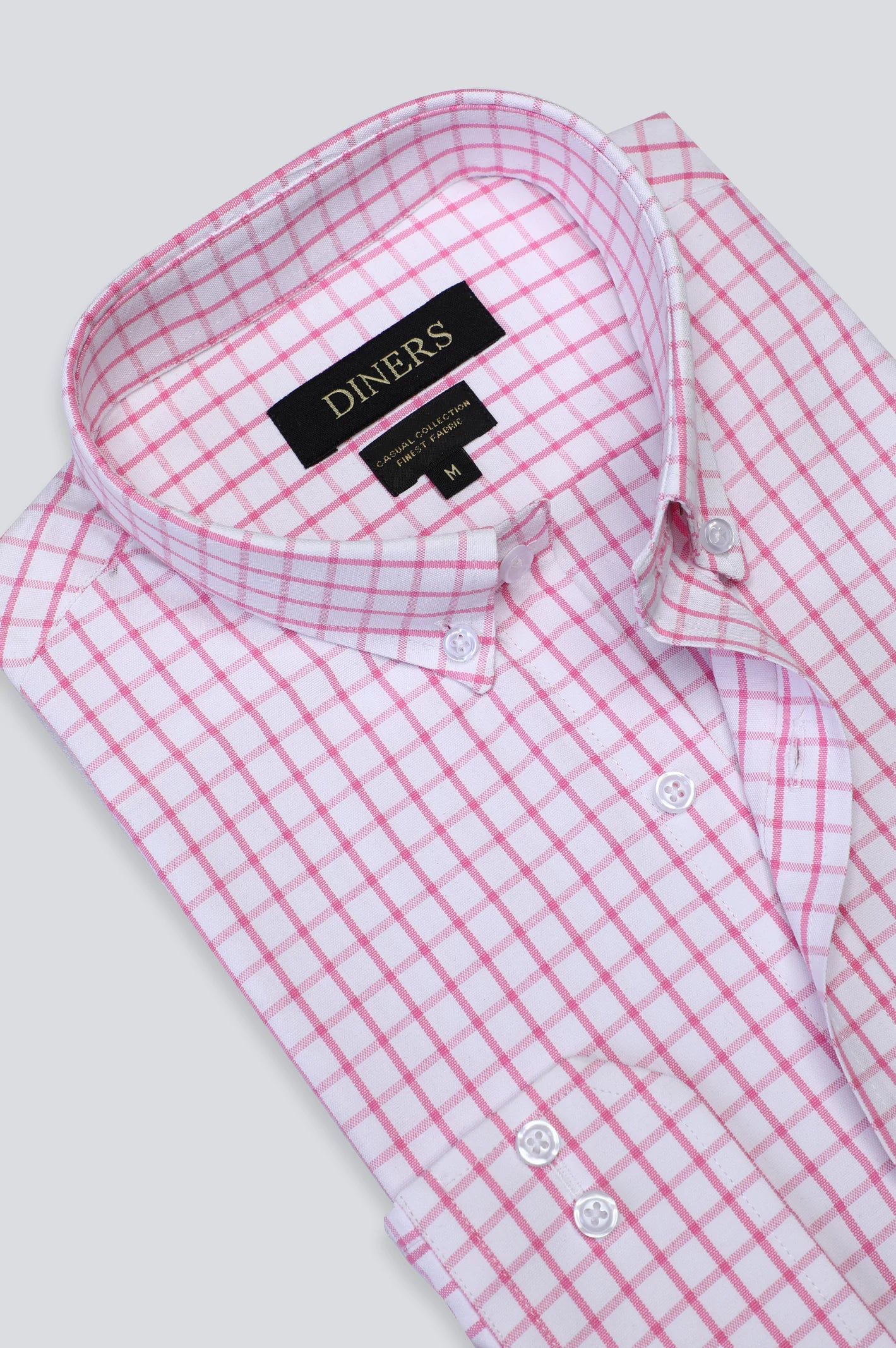 Pink Windowpane Check Casual Shirt