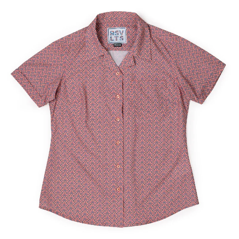 Coral Floral – Women's KUNUFLEX Short Sleeve Shirt