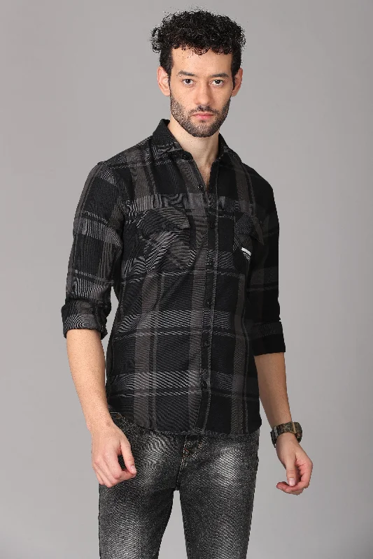 Black Grey Checks Shirt