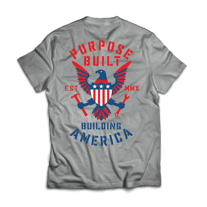 Built on America Tee, Grey