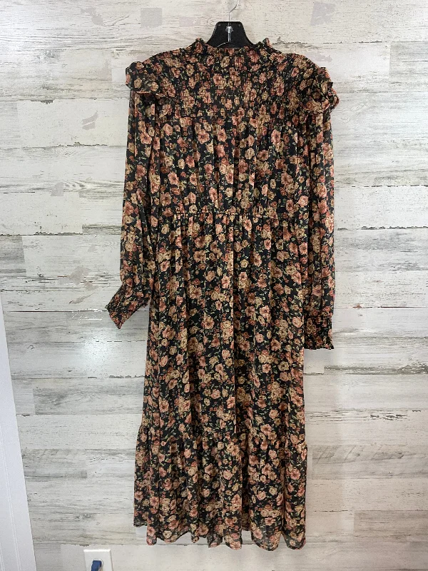 Dress Casual Maxi By Anthropologie In Black & Brown, Size: M