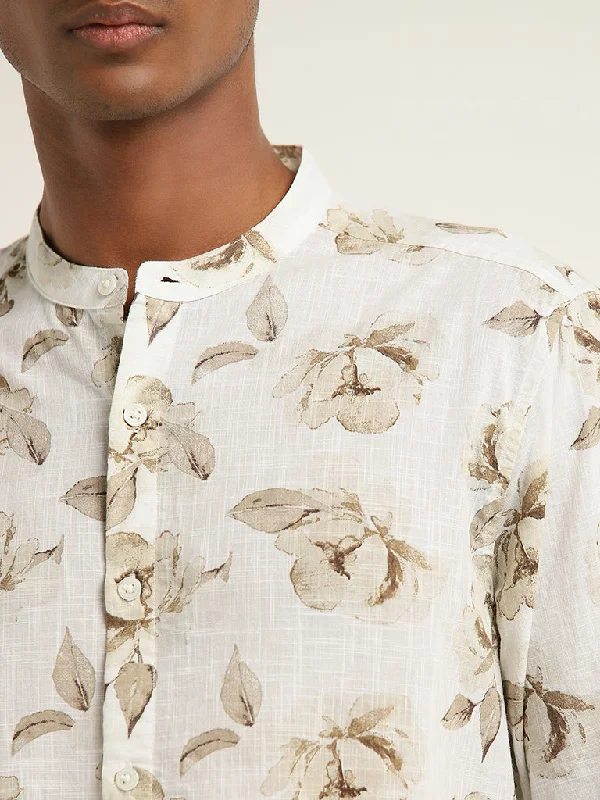 ETA Off-White Floral Printed Resort-Fit Cotton Shirt