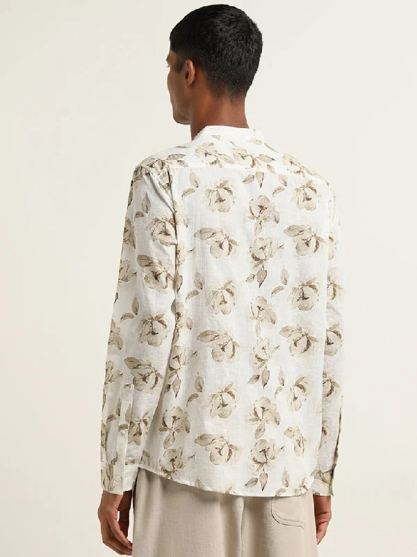 ETA Off-White Floral Printed Resort-Fit Cotton Shirt