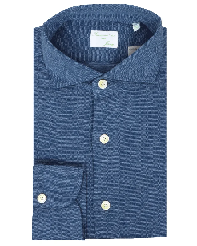 Blue Pique Sportshirt