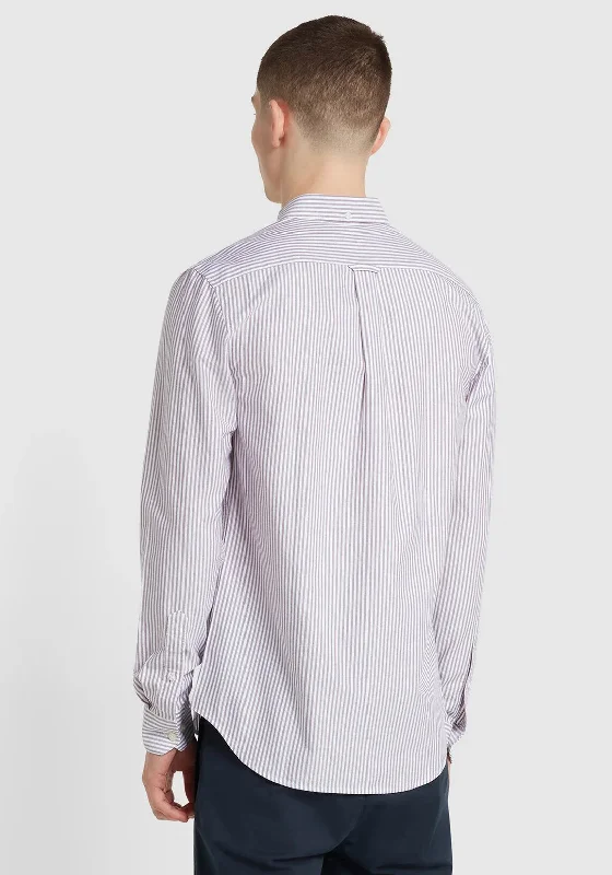 Farah Brewer Stripe Oxford Shirt, Wine & White