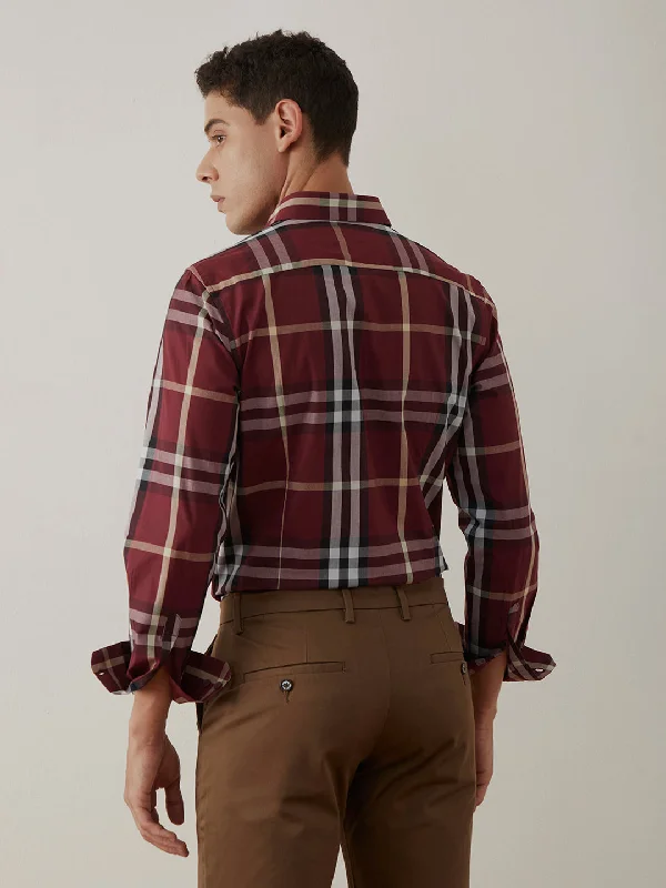 Maroon Checks Casual Shirt